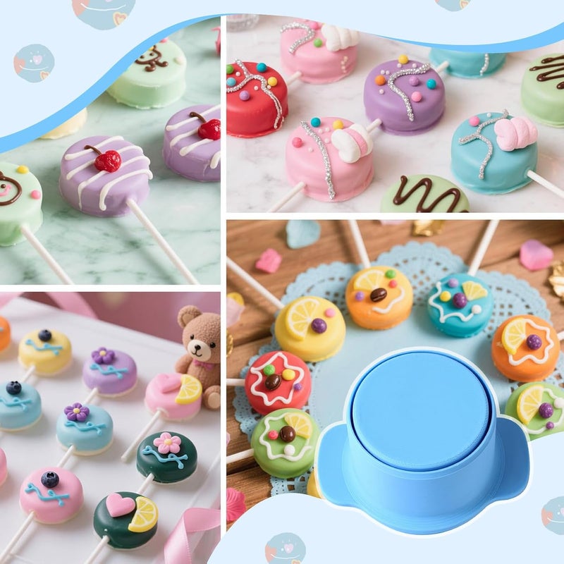 MITCHENIFY Circle and Heart Cake Pop Cutter and Pusher, 3D Printed Cake Pop Molds Shapes Press Set, Baking Tools for Home Baking, Birthday Parties, Wedding Desserts - Image 3